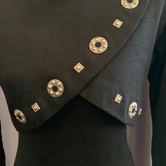 Vintage Andrea Jovine 100% wool dress with gold grommets. Size Large. - Picture 4 of 8